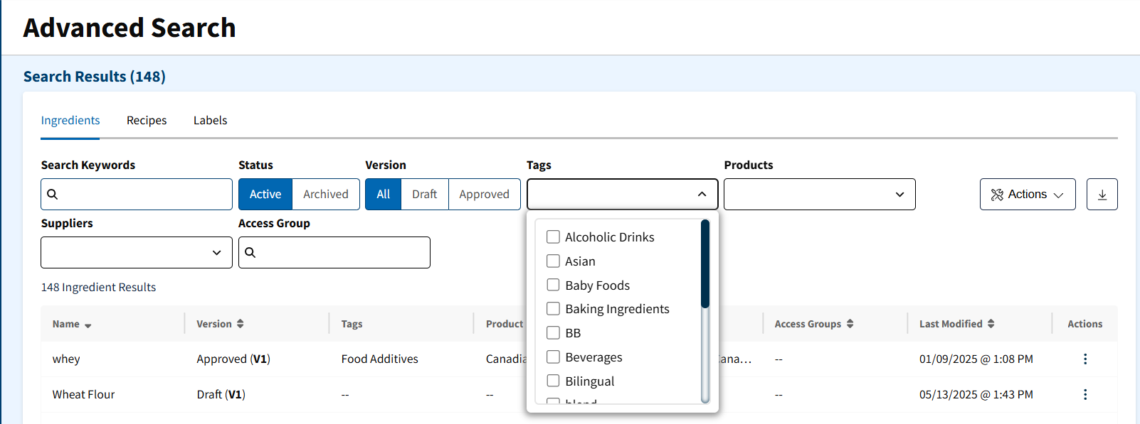What is the best use of Tags to sort Ingredients, Recipes and Labels ...
